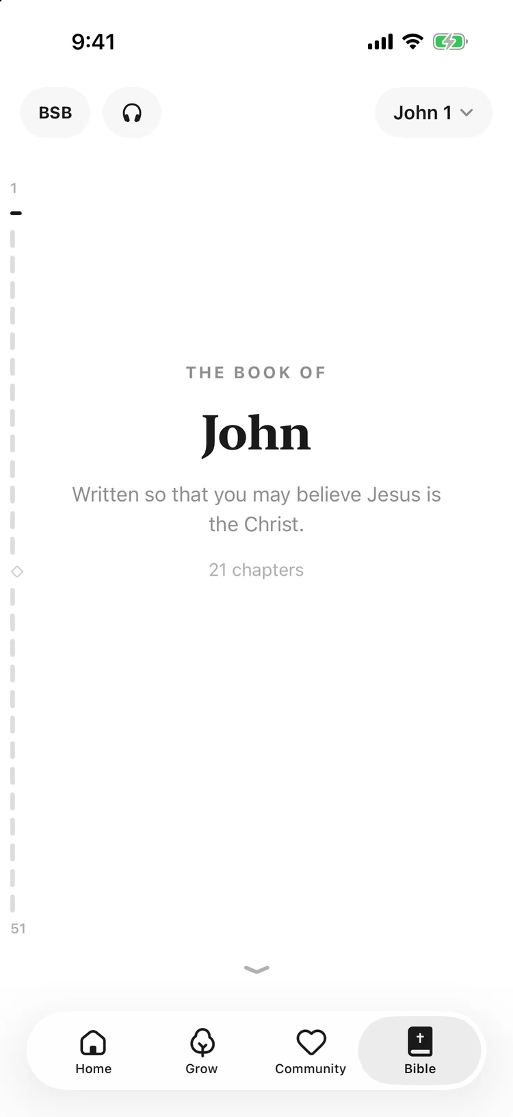 The BibleGate Bible feed opening on the book of John
